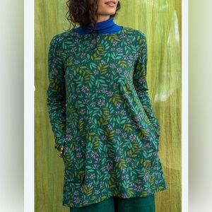 Gudrun Sjoden Green Floral Tunic